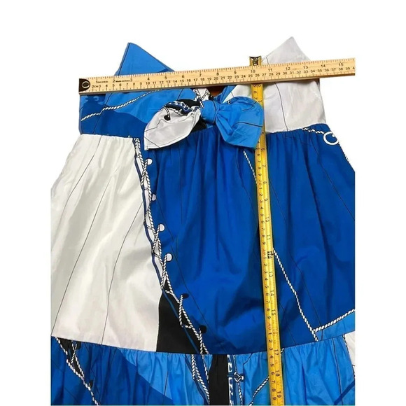 J. Crew Tie Front Cotton Poplin Midi Ratti Regatta Print Dress size 0 - Picture 7 of 13